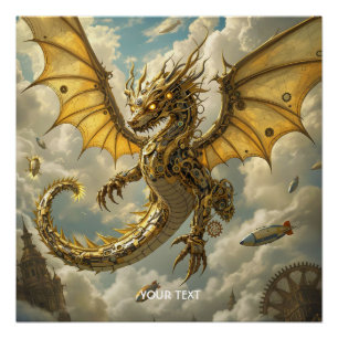 Póster Fantasy Cute Clocage Dragon Skies