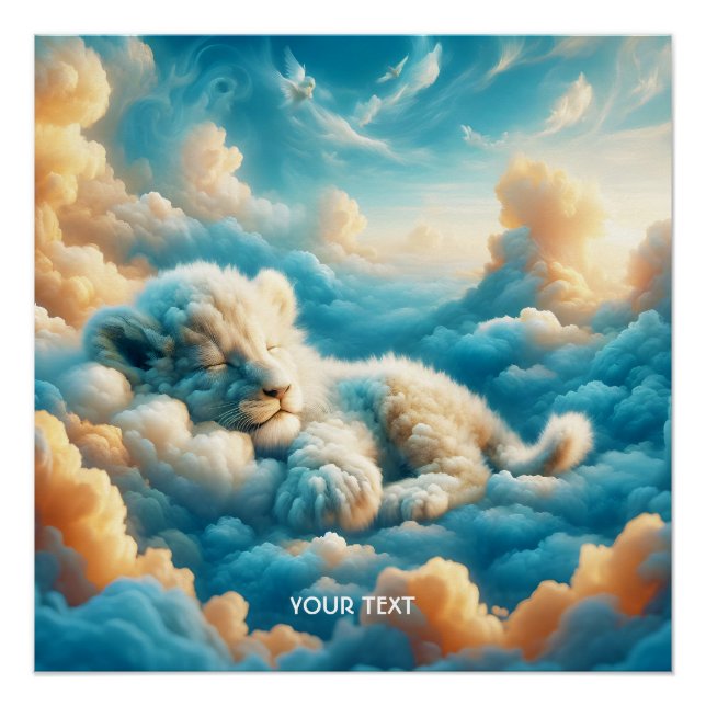 Póster Fantasy Cute Clouts Baby Lion (Frente)