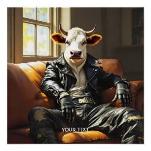 Póster Fantasy Cute De Couro De Vaca