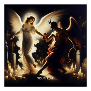 Póster Fantasy Cute Demon Angel Dancing