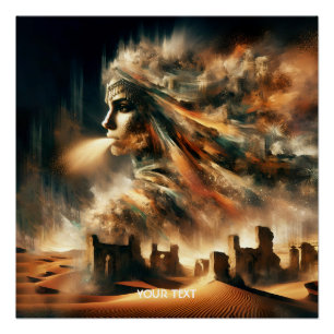 Póster Fantasy Cute Desert Sand Storm