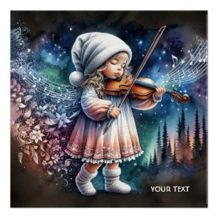 Póster Fantasy Cute Girl Music Violin
