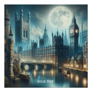 Póster Fantasy Cute Gothic London Night