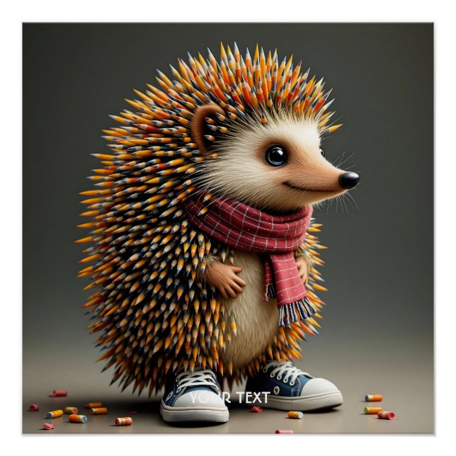 Póster Fantasy Cute Hedgehog Sharp Agulhas (Frente)