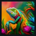 Póster Fantasy Cute Iguana Art Deco Style<br><div class="desc">Estilo de Deco de Arte Iguana Fantasy. Perfeito Como Presente De Aniversário Ou Para Qualquer Tipo De Partido</div>