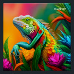 Póster Fantasy Cute Iguana Art Deco Style<br><div class="desc">Estilo de Deco de Arte Iguana Fantasy. Perfeito Como Presente De Aniversário Ou Para Qualquer Tipo De Partido</div>