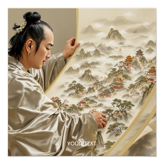 Póster Fantasy Cute Japanese Painter Landscape (Frente)
