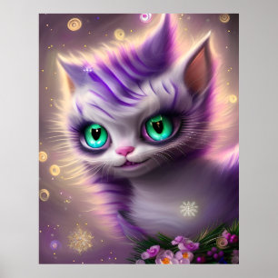 Poster Fantasy Cute Kawaii baby Cheshire kitten