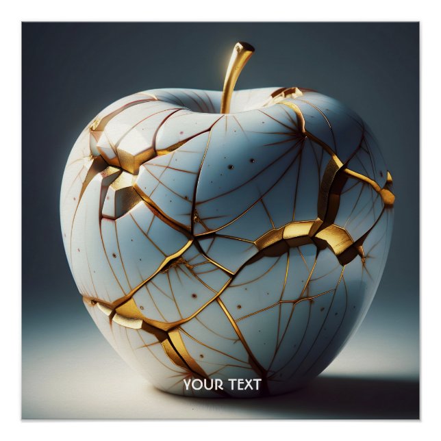 Póster Fantasy Cute Kintsugi Porcelain Apple (Frente)