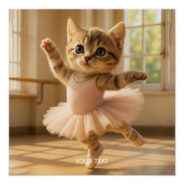 Póster Fantasy Cute Kitten Small Ballerina (Frente)
