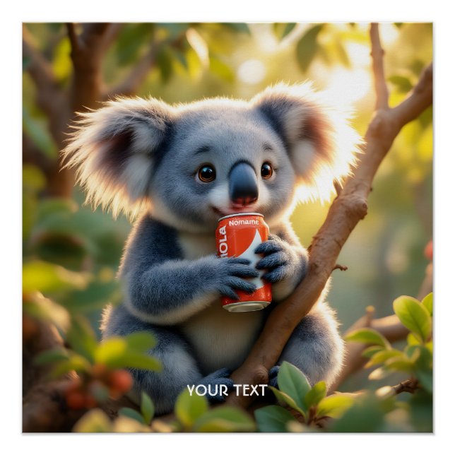 Póster Fantasy Cute Koala Bebe Tree (Frente)