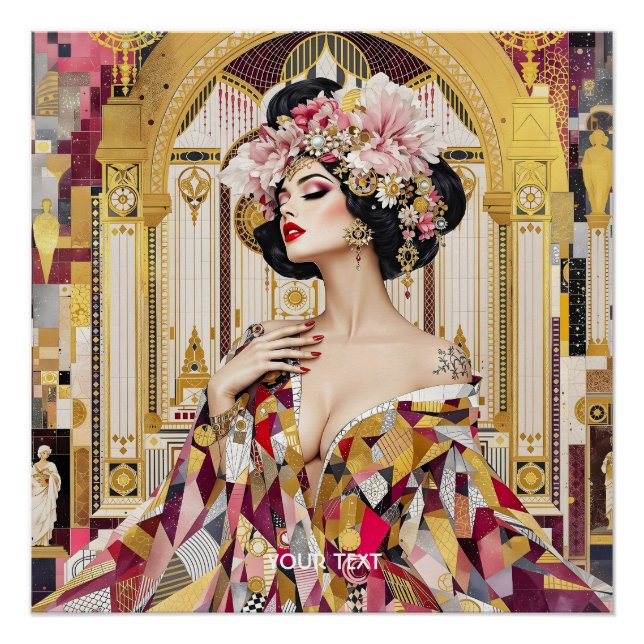 Póster Fantasy Cute Lady Art Deco (Frente)