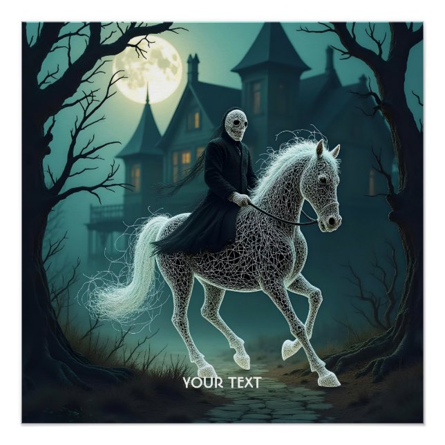 Póster Fantasy Cute Man Halloween Horse (Frente)