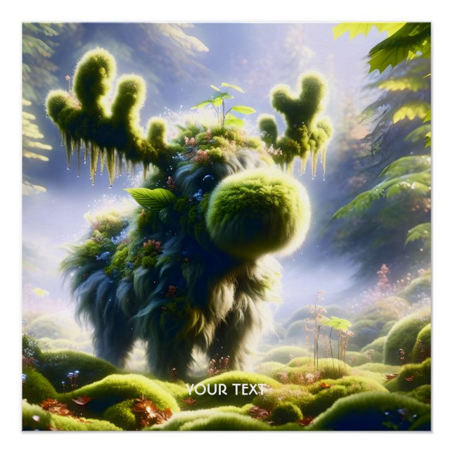 Póster Fantasy Cute Moss Moose Forest (Frente)