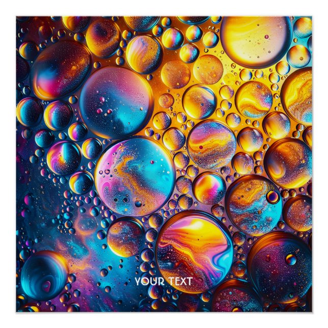 Póster Fantasy Cute Oil Droplets Water (Frente)