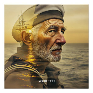 Póster Fantasy Cute Old Sailor Sea