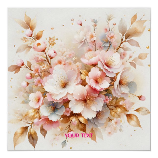 Póster Fantasy Cute Pastel Pink Sakura (Frente)