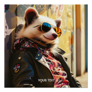 Póster Fantasy Cute Possum Leather Jaqueta