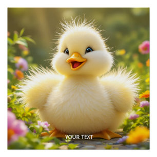 Póster Fantasy Cute Rindo Pato Fluffy