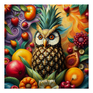 Póster Fantasy Cute Serene Pineapple Owl