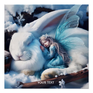 Póster Fantasy Cute Sleting Girl Bunny