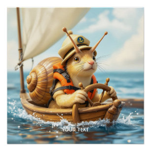Póster Fantasy Cute Snail Direction