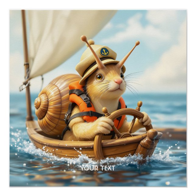 Póster Fantasy Cute Snail Direction (Frente)