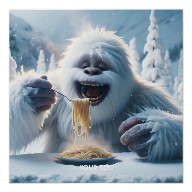 Póster Fantasy Cute Spaghetti Yeti Neve (Frente)