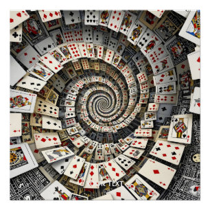 Póster Fantasy Cute Spiral Cards Staircase