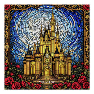 Póster Fantasy Cute StainGlass Castle