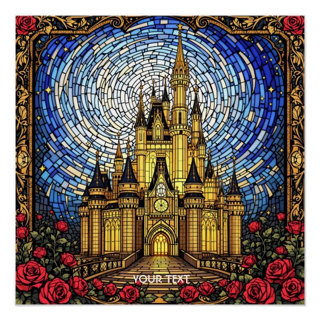 Póster Fantasy Cute StainGlass Castle (Frente)