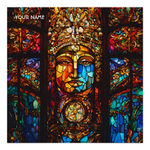 Póster Fantasy Cute Stainha Glass Window