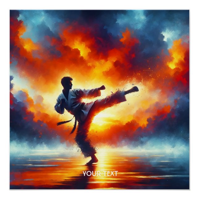 Póster Fantasy Cute Sunset Karate Fighter (Frente)