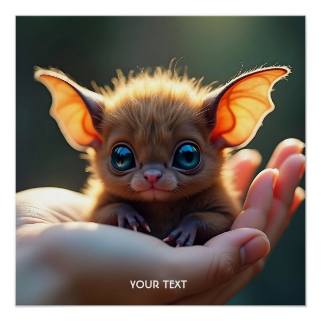 Póster Fantasy Cute Tiny Bat Hand (Frente)