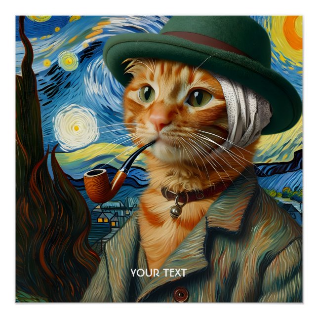 Póster Fantasy Cute Van Gogh Hat (Frente)