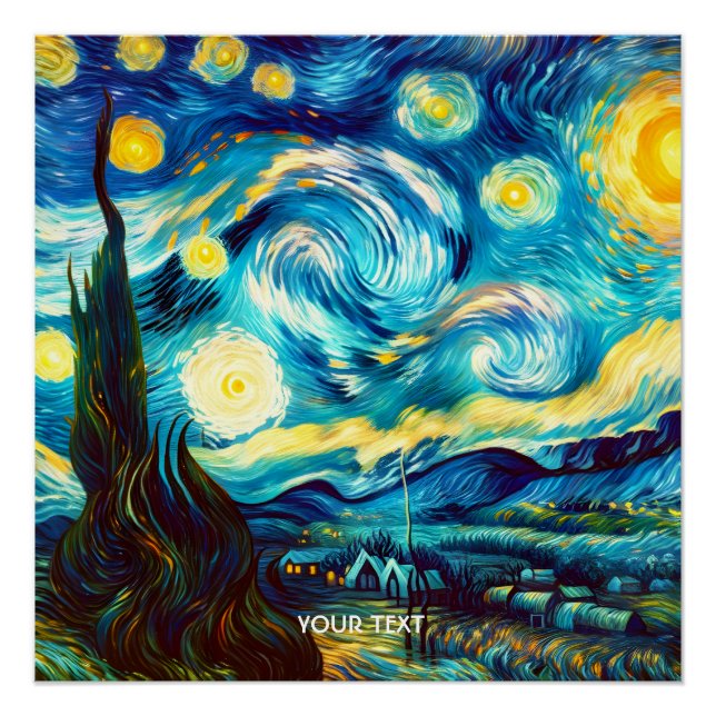 Póster Fantasy Cute Van Gogh Inspirou (Frente)