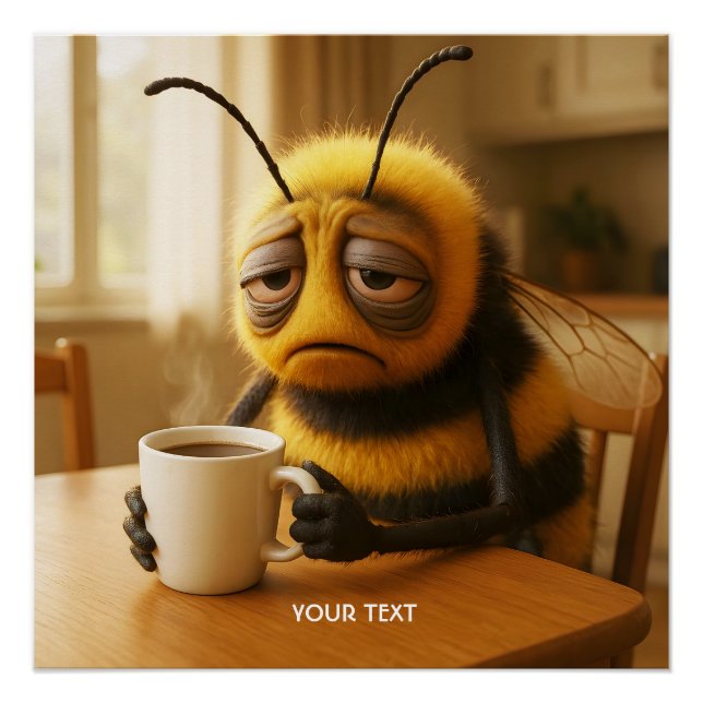 Póster Fantasy Cute Very Tired Bee (Frente)