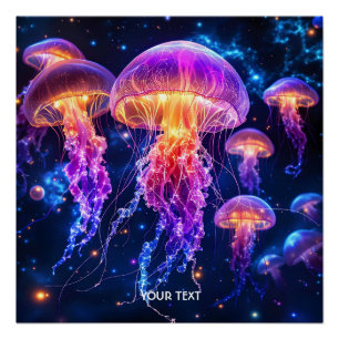 Póster Fantasy Cute Vibrant Underwater World