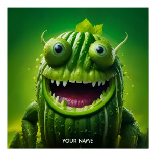 Póster Fantasy Cute Vivid Cucumber Engraçado Criatura