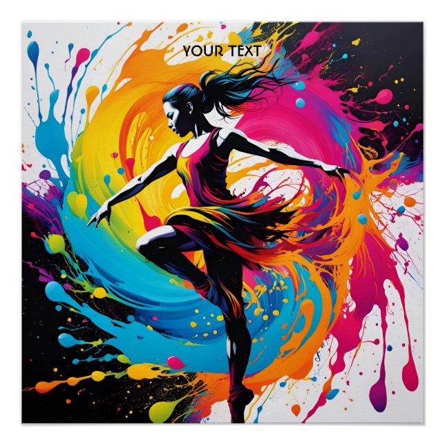 Póster Fantasy Cute Vivid Dancer Splatter Painting (Frente)
