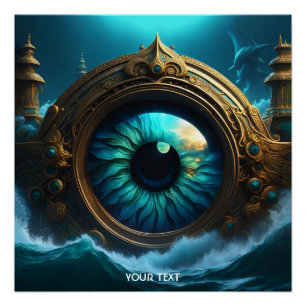 Póster Fantasy Cute Vivid Eye Ocean Storm