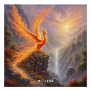 Póster Fantasy Cute Vivid Lake Phoenix Fire