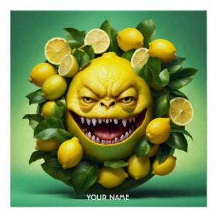 Póster Fantasy Cute Vivid Lemon Engraçado
