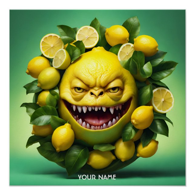 Póster Fantasy Cute Vivid Lemon Engraçado (Frente)