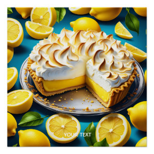 Póster Fantasy Cute Vivid Lemon Meringue Pie