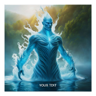 Póster Fantasy Cute Vivid Water Elemental Lake