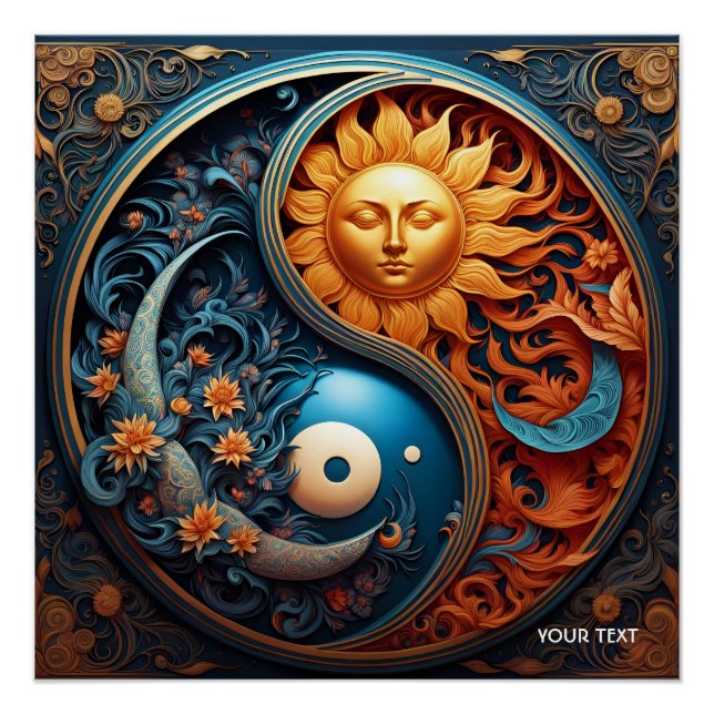 Póster Fantasy Cute Vivid Yin-Yang Day Night (Frente)