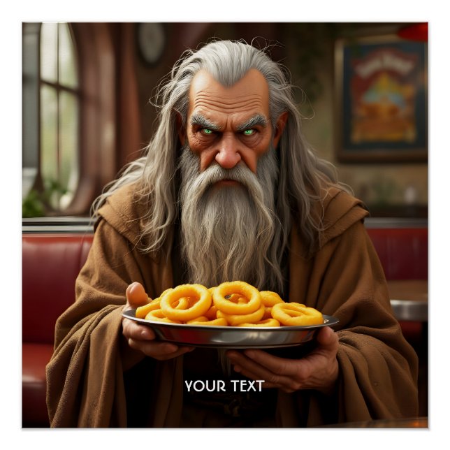 Póster Fantasy Cute Wizard Onion Rings (Frente)