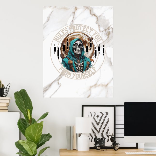 Poster Fantasy Design Marble | Grim Reaper | Motivation (Escritório em casa)