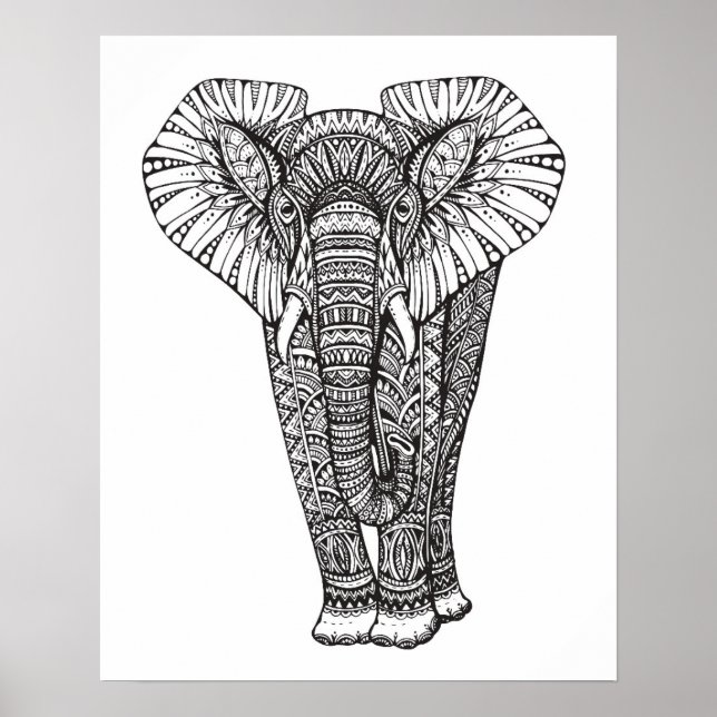Poster Fantasy - Elephant Doodle 2 (Frente)